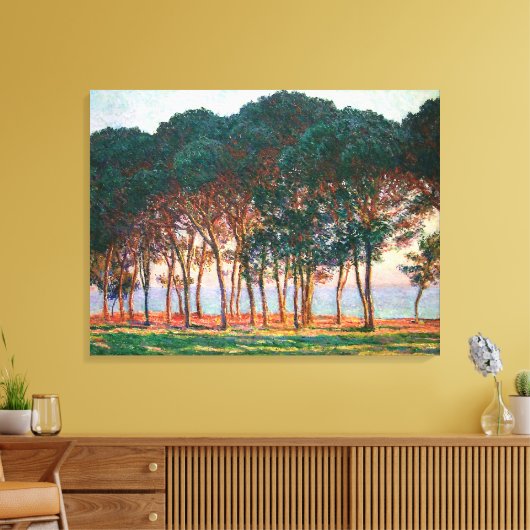 Under the Pine Trees, door Claude Monet Canvas Afdruk (Insitu (Woonkamer))