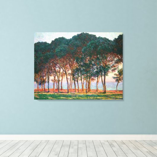 Under the Pine Trees, door Claude Monet Canvas Afdruk (Insitu (Houten vloer))