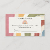 Under the Rainbow Luiersloterij Boho Baby Shower Informatiekaartje (Voorkant)