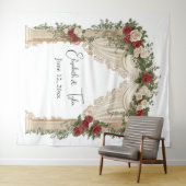Under the Rose-Kissed Arch Wedding Backdrop Wandkleed (In Situ (horizontaal))