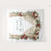 Under the Rose-Kissed Arch Wedding Backdrop Wandkleed (Voorkant (horizontaal))