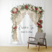 Under the Rose-Kissed Arch Wedding Backdrop Wandkleed (In situ)