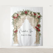 Under the Rose-Kissed Arch Wedding Backdrop Wandkleed (Voorkant)