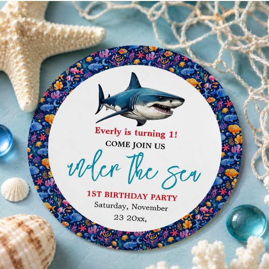 Under the Sea 1e verluisterfeestje Ronde Sticker