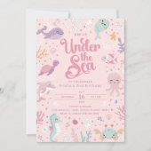 Under the Sea 2nd Birthday Invitation. Editable Kaart (Voorkant)
