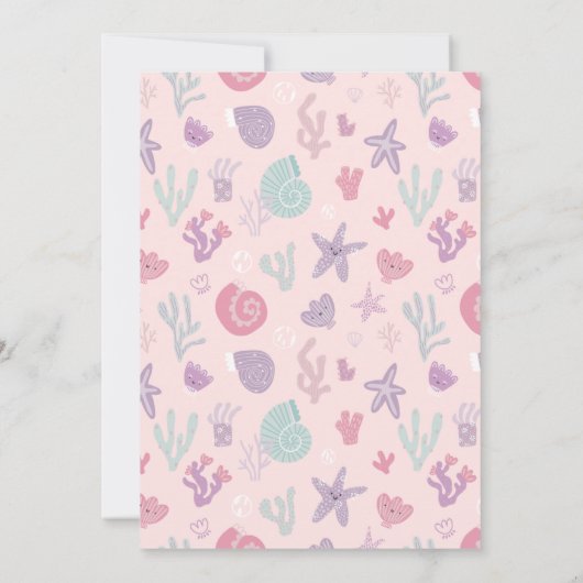 Under the Sea 2nd Birthday Invitation. Editable Kaart (Achterkant)