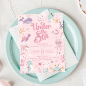 Under the Sea 2nd Birthday Invitation. Editable Kaart