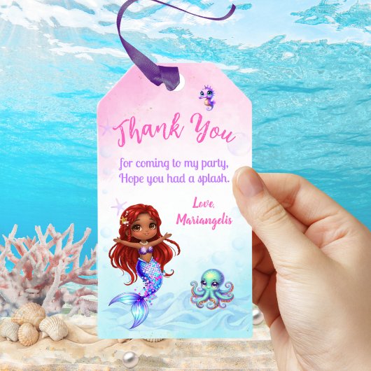 Under the sea - Afro Mermaid Birthday Cadeaulabel