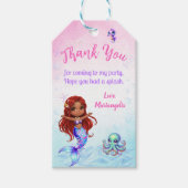 Under the sea - Afro Mermaid Birthday Cadeaulabel (Voorkant)