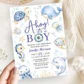 Under The Sea Ahoy It's A Boy Ocean Baby Shower  Kaart