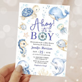 Under The Sea Ahoy It's A Boy Ocean Baby Shower  Kaart