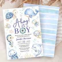 Under The Sea Ahoy It's A Boy Ocean Baby Shower 