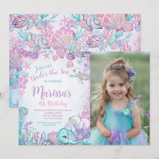 Under the Sea Animals Birthday Invitation Kaart