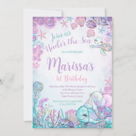 Under the Sea Animals Birthday Invitation Kaart