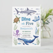 Under the Sea Animals Birthday Party Kaart (Staand voorkant)