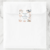 Under The Sea Animals Birthday Party Vierkante Sticker (Tas)