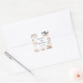 Under The Sea Animals Birthday Party Vierkante Sticker (Envelop)