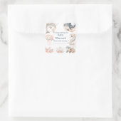 Under The Sea Animals Birthday Party Vierkante Sticker (Tas)