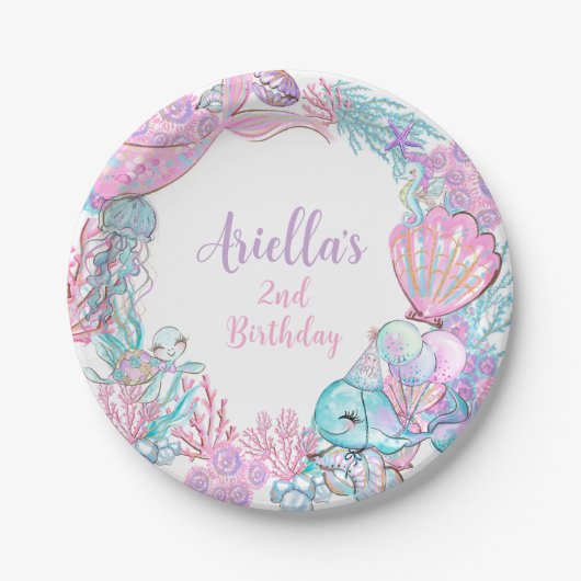 Under the Sea Animals Custom Paper Plates Papieren Bordje (Voorkant)