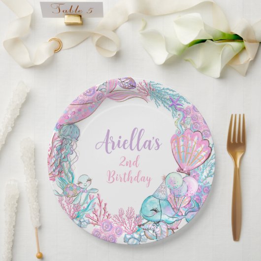 Under the Sea Animals Custom Paper Plates Papieren Bordje (Huwelijk)