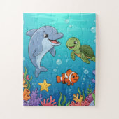 Under the Sea Animals Kids Puzzle | Dolphin Turtle Legpuzzel (Verticaal)