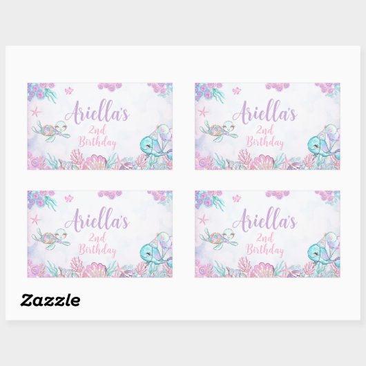 Under the Sea Animals Rectangular Label (Vel)