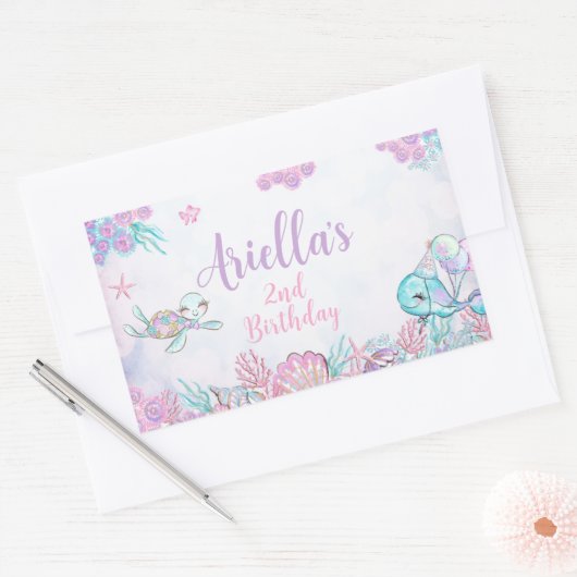 Under the Sea Animals Rectangular Label (Envelop)