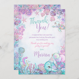 Under the Sea Animals Thank You Cards Kaart