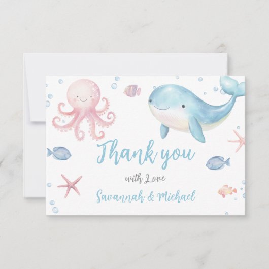 Under the Sea Baby Shower Bedankkaart (Voorkant)
