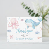 Under the Sea Baby Shower Bedankkaart (Staand voorkant)