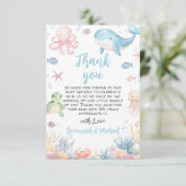 Under the Sea Baby Shower Bedankkaart (Staand voorkant)