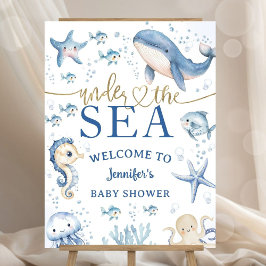 Under The Sea Baby Shower Blue Ocean Welcome Sign