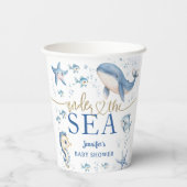 Under The Sea Baby Shower Boy Blue Ocean Papieren Bekers (Achterkant)