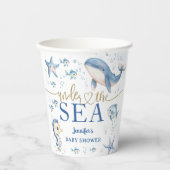 Under The Sea Baby Shower Boy Blue Ocean Papieren Bekers (Voorkant)