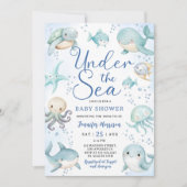 Under The Sea Baby Shower Boy Cute Ocean  Kaart (Voorkant)