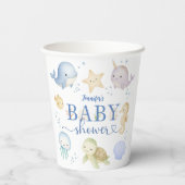 Under The Sea Baby Shower Boy Ocean Papieren Bekers (Achterkant)