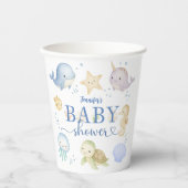 Under The Sea Baby Shower Boy Ocean Papieren Bekers (Voorkant)