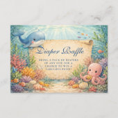 Under The Sea Baby Shower Diapper Raffle Informatiekaartje (Voorkant)
