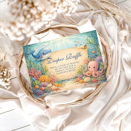 Under The Sea Baby Shower Diapper Raffle Informatiekaartje