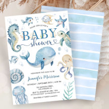 Under The Sea Baby Shower Jongen Blauwe Oceaan