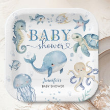 Under The Sea Baby Shower Jongen Blauwe Oceaan