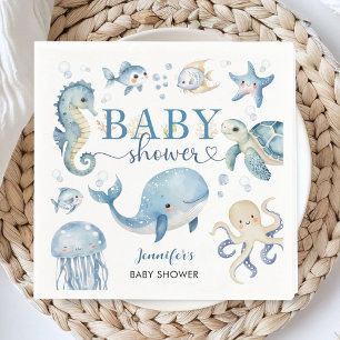 Under The Sea Baby Shower Jongen Blauwe Oceaan Servet