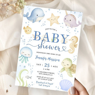 Under The Sea Baby Shower Jongen Oceaan Kaart