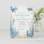 Under The Sea Baby Shower  Kaart (Staand voorkant)