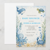Under The Sea Baby Shower  Kaart (Voorkant / Achterkant)