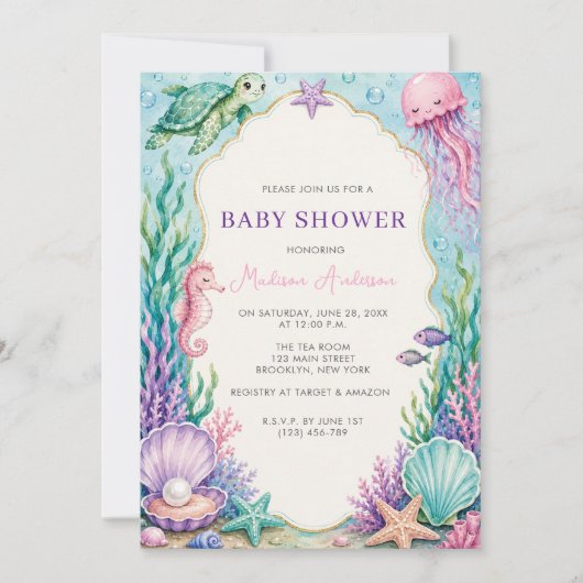 Under The Sea Baby Shower Kaart (Voorkant)