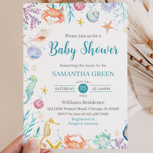 Under the Sea Baby Shower Kaart