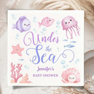 Under The Sea Baby Shower Meisje Roze Oceaan Diere Servet