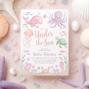 Under The Sea Baby Shower Oceaan Meisje Kaart