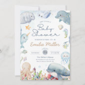 Under the Sea Baby Shower Ocean Animals Neutral Kaart (Voorkant)
